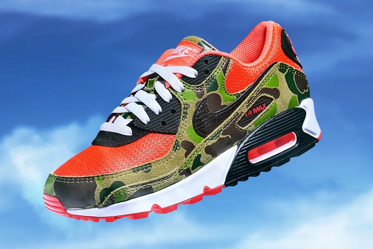 red and camo air max 90